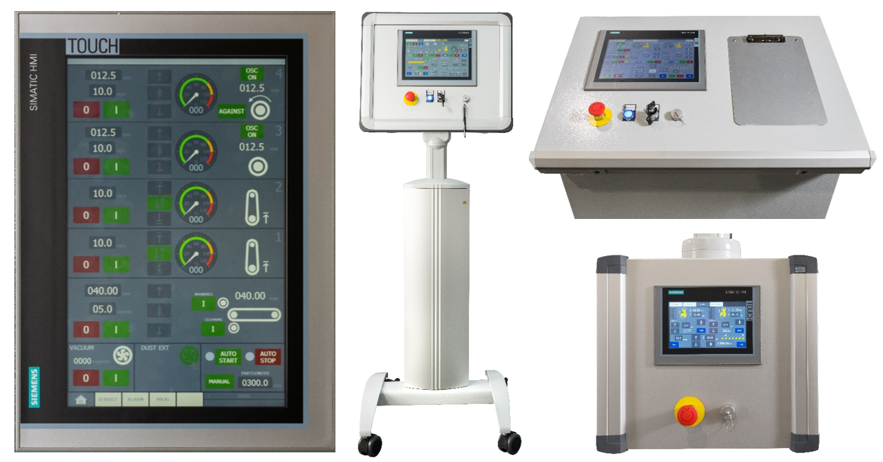 Control panels of deburring machines from Timesavers